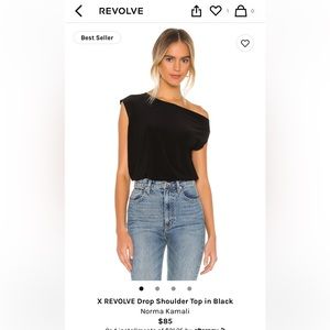 Black off the shoulder casual shirt.